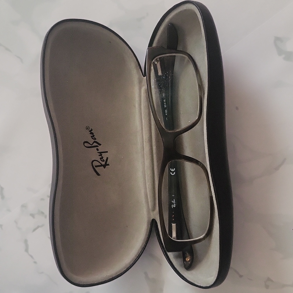 RayBan Frames  RX 5187 5163 Azure Transp Brown Abd Teal Specks Unisex Eyeglasses
